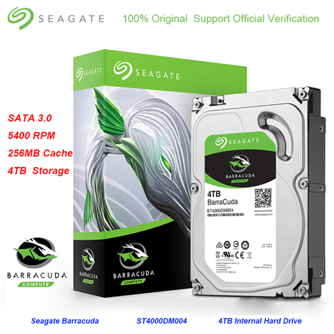 Seagate-disco duro interno ST4000DM004 BarraCuda de 4TB, 3,5 pulgadas, caché de 256MB, HDD5400RPM, SATA 3,0, 6 Gb/s, para PC de escritorio ► Foto 1/6