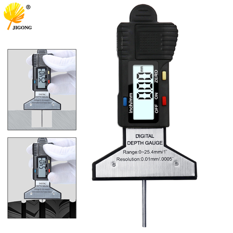 Negro Digital banda de rodadura medidor de profundidad de 0-25MM Regla de medición coche de presión de seguridad medidor de herramienta de monitor electrónico ► Foto 1/6