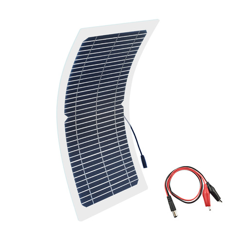 BOGUANG-kit de panel solar de 18V y 10w, célula solar monocristalina semiflexible transparente, módulo DIY, conector para exteriores, cargador DC 12v ► Foto 1/6