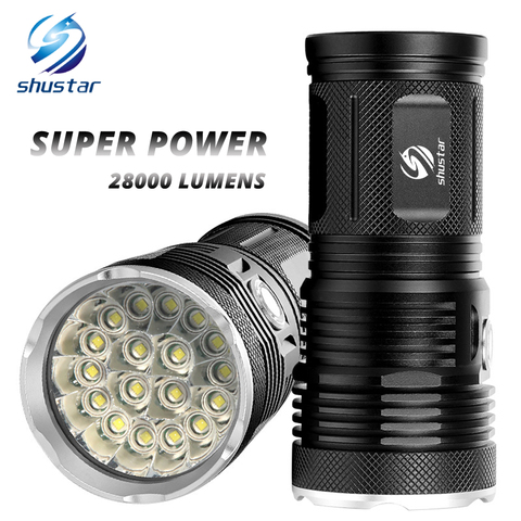 LED de alta potencia linterna reflector 18 x T6 linterna LED 30000 lúmenes linterna impermeable con 4*18650 batería + carga ► Foto 1/6