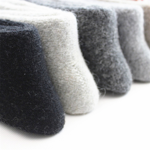 Calcetines gruesos de lana para hombre, medias cálidas de color sólido, súper grueso, para invierno ► Foto 1/6