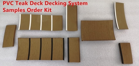 Sistema de cubierta de teca de PVC sintético para barco, Kit de pedido de muestras para yate marino ► Foto 1/6
