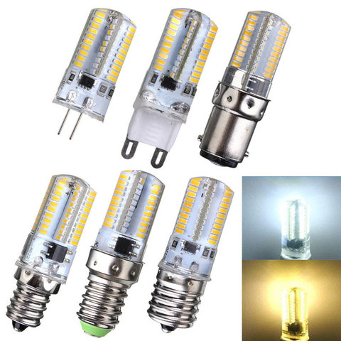 Bombilla LED regulable de 3W, G4 G9 E12 E14 E17 BA15D 80LED 3014 SMD, foco de luz de maíz, iluminación de cristal de silicona AC110/220V ► Foto 1/1