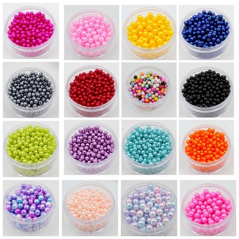 Envío gratis al por mayor elegir tamaño 4mm 5mm 6mm 8mm 10mm ABS imitación perlas muchos colores para DIY Fabricación de pulsera ► Foto 1/6