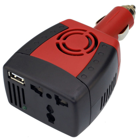 SUVPR-fuente de alimentación de potencia del inversor para coche, transformador convertidor de 150w DC 12 v - AC 220 v y 110v, cargador de teléfono móvil y portátil, enchufe universal ► Foto 1/3