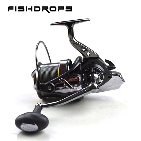 Fishdrops estilo clásico gran cuerpo de Metal completo tamaño 8000, 10000 de 12000 carrete giratorio gran Trolling carrete de pesca Surf carrete ► Foto 1/6