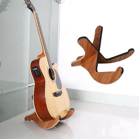 Portable fácil de llevar soporte de madera plegable soporte de exhibición estante para guitarra acústica clásica Folk ► Foto 1/6