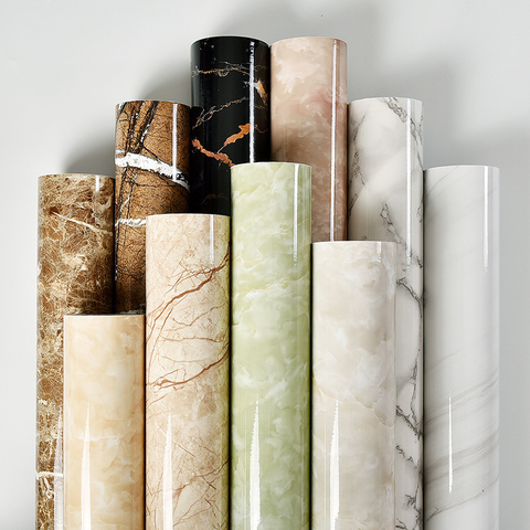 Moderno 3D textura de mármol PVC papel de la habitación dormitorio baño auto-adhesivo a prueba de agua de papel de pared para paredes 3 D casa Decoración ► Foto 1/6