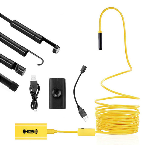 Micro endoscopio con cámara HD de 2M, 3,5 M, 10M, Wifi, 1200P, megapíxeles para IOS, Android, impermeable, cámara de motor, boroscopio, tubo de 8mm, 8 LED ► Foto 1/1