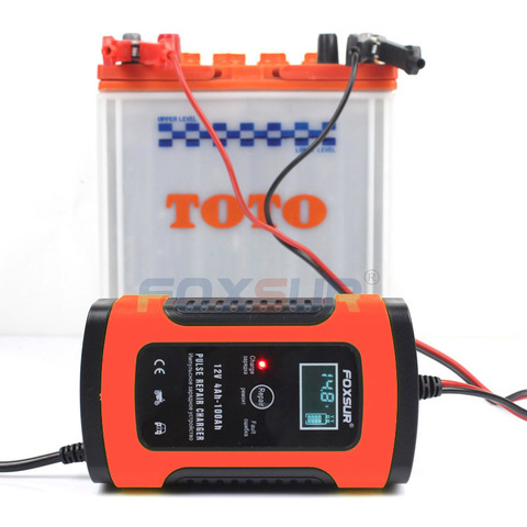 FOXSUR-cargador de batería completamente automático, 110V/220V 12V 5A, cargador rápido de energía inteligente, cargador de batería de plomo y ácido ► Foto 1/1