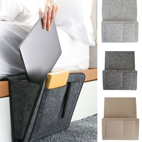 Fieltro almacenamiento para cabecera de cama organizador cama escritorio bolsa sofá TV Control remoto colgante Caddy sofá almacenamiento organizador cama bolsillos ► Foto 1/6