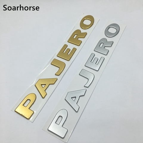 Soarhorse 3D para Pajero carta logotipo emblema ABS insignias adhesivas del cuerpo del coche logotipo lateral etiqueta para Mitsubishi Pajero ► Foto 1/6