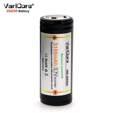 1-10 Uds. VariCore V-26D batería 26650 3,7 V batería recargable de iones de litio no batería 18650 PROTECCIÓN DE PCB corriente de descarga 8A. ► Foto 1/1