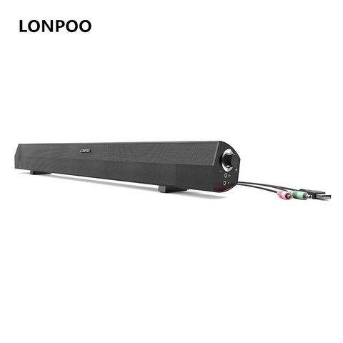 LONPOO altavoces 10 W MP3 USB altavoz Soundbar TV estéreo Soundbar altavoces para ordenador iPhone PC portátil TV sonido bar ► Foto 1/6