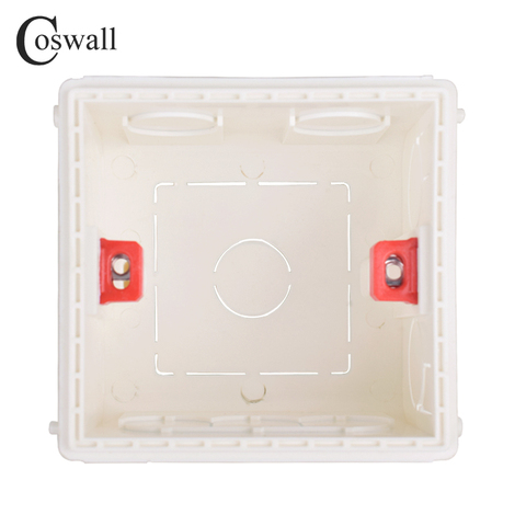Caja de montaje ajustable Coswall Cassette interno 86mm * 85mm * 50mm para interruptor de tipo 86 y caja trasera de cableado blanco rojo azul ► Foto 1/6