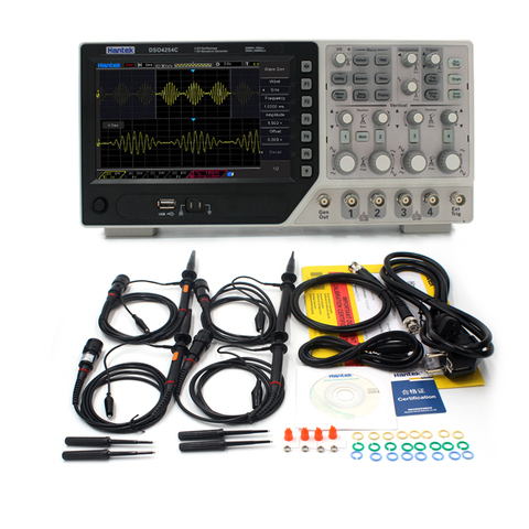 Hantek-Osciloscopio Digital DSO4254C, 250MHz, 4 canales, pantalla LCD, USB, Osciloscopio de mano de 7 pulgadas ► Foto 1/6
