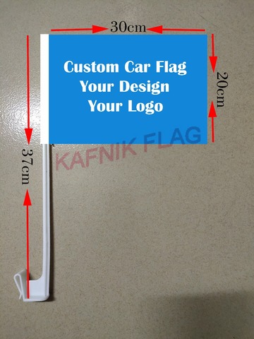 Cafnik-Bandera personalizada de poliéster o Satén de doble cara, 20x30 cm, cualquier diseño, cualquier logotipo, cualquier país, mástil de 37cm ► Foto 1/6