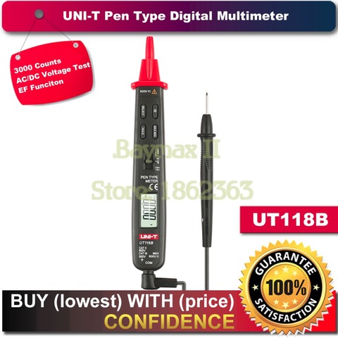 Multímetro Digital con prueba de capacitancia, UNI-T UT118B, 3000 recuentos, función AC/DC Ef, tipo de rotulador ► Foto 1/4