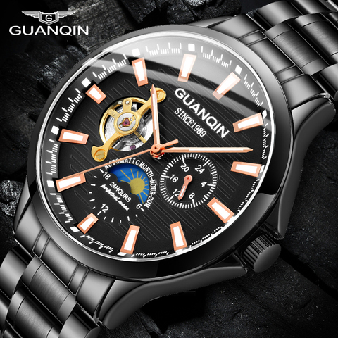 GUANQIN 2022 reloj automático para hombres reloj mecánico a prueba de agua Tourbillon reloj para hombres de marca superior reloj de lujo Masculino ► Foto 1/6