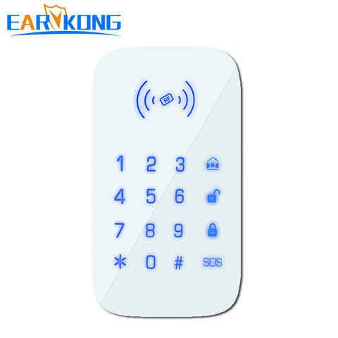 Teclado táctil inalámbrico Earykong de 433MHz solo para PG103/W2B/W123/G4 sistema de alarma WiFi/GSM compatible con tarjeta RFID ► Foto 1/6