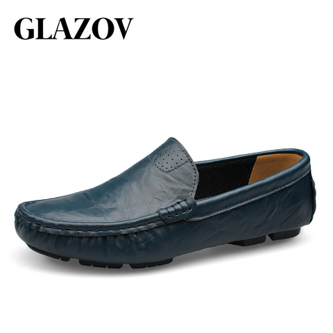 GLAZOV de alta calidad de cuero genuino de los hombres zapatos mocasines de los hombres de la marca de moda zapatos planos cómodos zapatos de conducción zapatos de gran tamaño 36 ~ 50 ► Foto 1/6