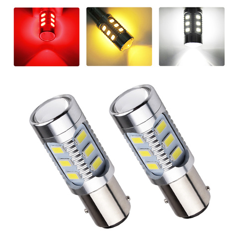 Bombillas led BAY15D para luces de freno de coche, lámpara de alta potencia, 21/5w, 2 uds., fuente de estacionamiento, blanco, rojo, amarillo, 12V-24V, 1157 ► Foto 1/6