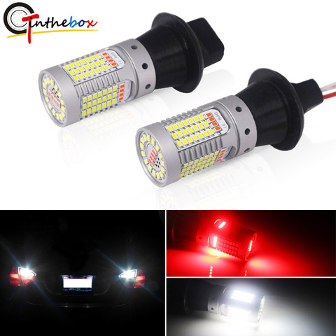 IJDM coche 1156 LED blanco/rojo/Dual-Color Canbus P21W BA15S 7506 bombillas led para luces de marcha atrás de coche y lámpara antiniebla trasera de conversión ► Foto 1/6