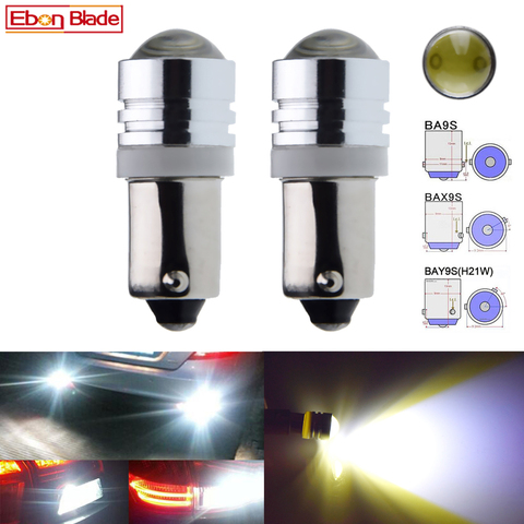 Bombilla LED de Motor para coche, lámpara Interior, indicador lateral, luz de retroceso de marcha atrás, blanco, BA9S, BA9S, H6W, BAY9S, H21W, 6V, 12V, 24V, DC, 2 uds. ► Foto 1/6