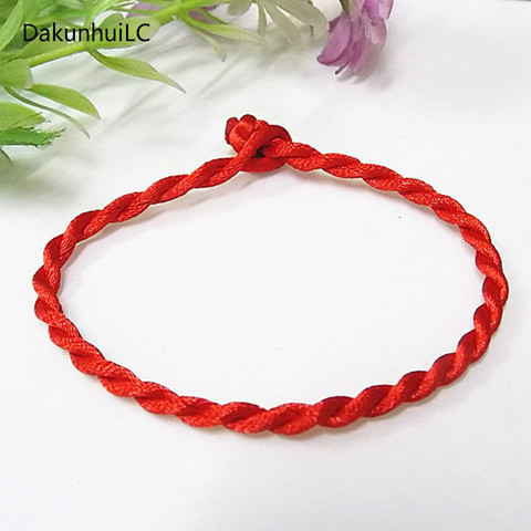 Venta caliente 2022 1 PC de moda rojo hilo cadena pulsera suerte rojo verde cuerda hecha a mano de la pulsera para las mujeres de la joyería de los hombres amante pareja ► Foto 1/6