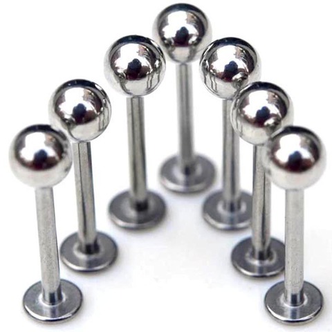 Labret-pendientes de acero inoxidable con forma de bola para hombre, 5 uds., Piercing Tragus para labio, cartílago, oreja, quirúrgico, joyería corporal ► Foto 1/6