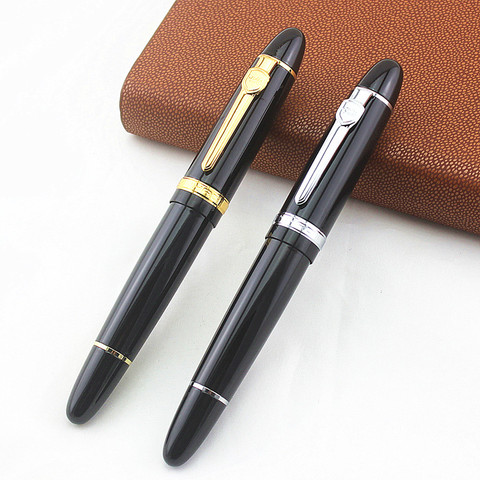 Nuevo Jinhao 159 negro y oro 0,7mm Nib pluma fuente de tinta convertidor y caja de tinta seleccionar regalos pluma ► Foto 1/1