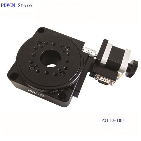 PDV PX110-100 eléctrico etapa Rotary motorizado rotación etapa eléctrico rotatorio plataforma de precisión de escritorio ► Foto 1/4