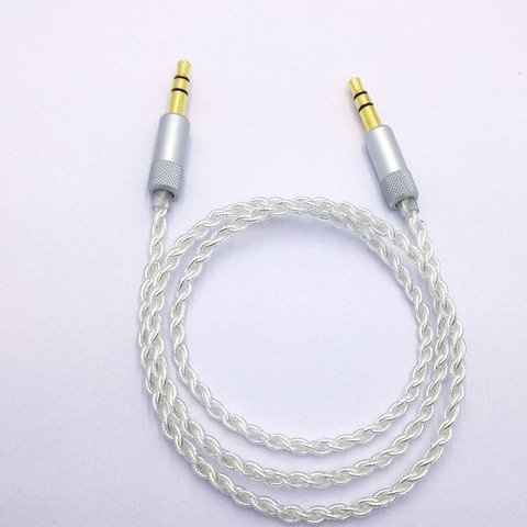 RY-A08 Chapado en plata Cable de Cable Jack de 3,5mm Cable de altavoz para J BL auriculares coche X iaomi que phone7 O cable auxiliar neplus 5 t ► Foto 1/6