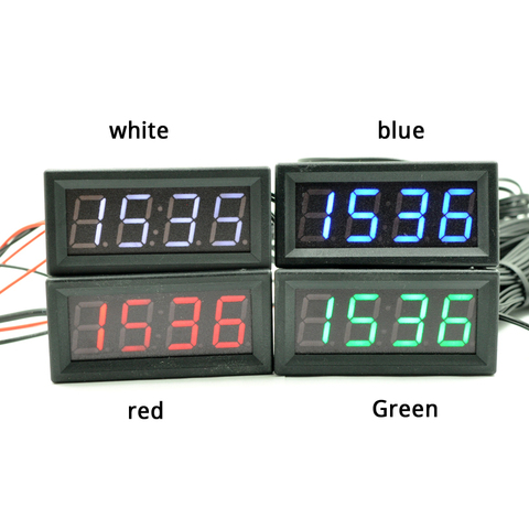 Termómetro de temperatura LED Digital para coche, calendario automotriz con color blanco, doble temperatura, 1,5 + 3M, creativo, 3 en 1 ► Foto 1/5