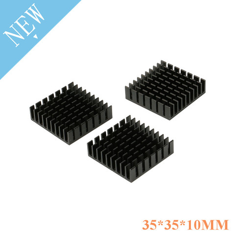 Disipador térmico de 35x35x10mm, refrigerador del radiador de aluminio, 35mm x 35mm x 10mm, ranura de Metal para Chip de refrigeración, 5 uds. ► Foto 1/4