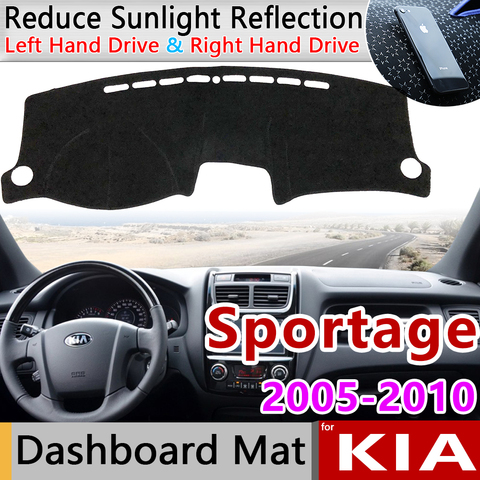 Para Kia Sportage 2005, 2006, 2007, 2008, 2009, 2010 JE KM Anti-Slip Mat panel de cubierta almohadilla sombrilla salpicadero accesorios de alfombra para coche R ► Foto 1/6