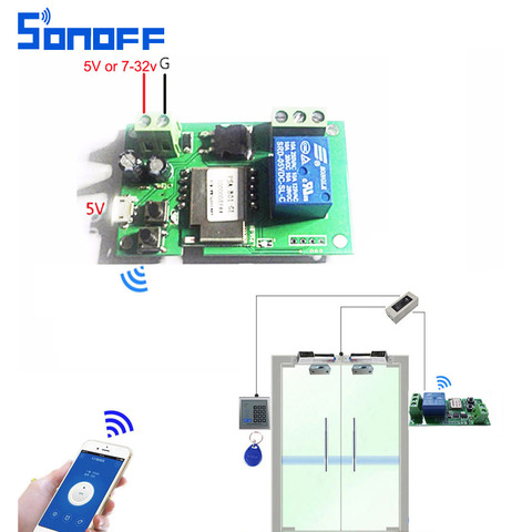 Sonoff Control remoto inteligente DIY interruptor inalámbrico remoto módulo Universal 1ch DC 5 V 12 V 32 V interruptor Wifi temporizador para hogar inteligente ► Foto 1/5