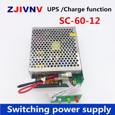 60W 12V 4A universal AC UPS/función de carga monitor conmutación fuente de alimentación 13,8 v, cargador de batería 2 años de garantía (SC-60-12) ► Foto 1/6