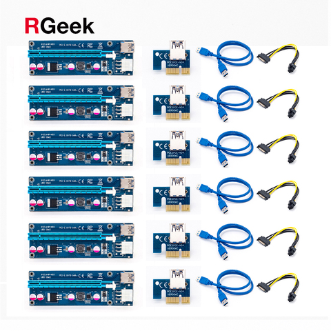 Uds oro VER009 USB 3,0 PCI-e pcie Riser VER 009S Express 1X 4x 8x 16x extensor Riser tarjeta de adaptador SATA райзер для видеокарты ► Foto 1/6