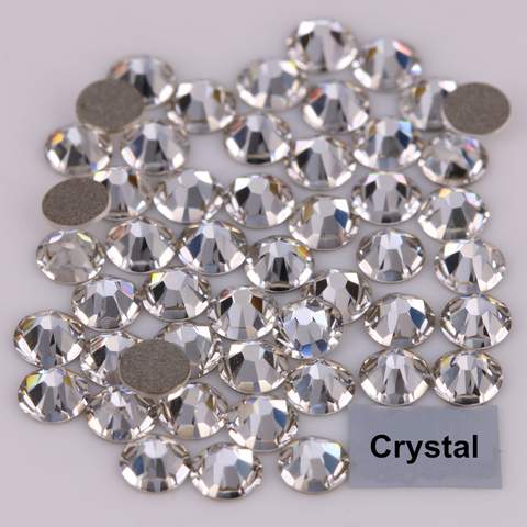 Ss3-ss50 de buena calidad, cristal transparente, parte trasera plana, piedras de cristal/diamantes de imitación sin fijación térmica para Nail Art ► Foto 1/1