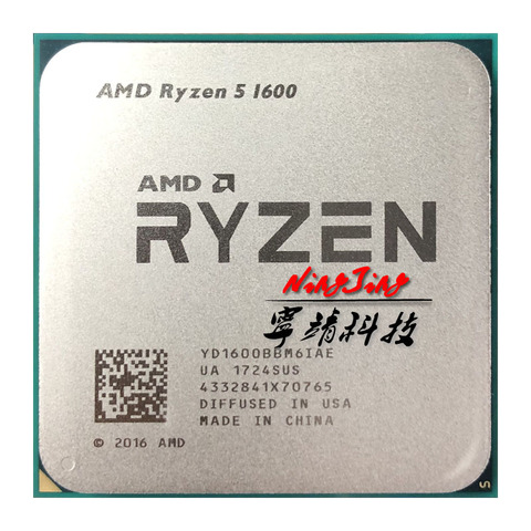 Procesador de CPU AMD Ryzen 5, 1600, R5, 1600, 3,2 GHz, seis núcleos, 12 hilos, 65W YD1600BBM6IAE Socket AM4 ► Foto 1/1