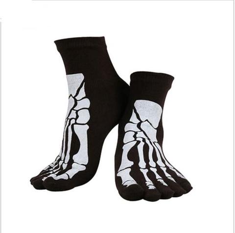Calcetines cortos con estampado 3D de terror para hombre, calcetín Punk Rock, Hip Hop, calavera de miedo, hueso de cinco dedos, 10 colores ► Foto 1/6