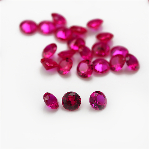 Tamaño 1,0 ~ 10mm ronda brillante corte sintético corindón piedras de piedra roja para la joyería 5 #8 # ► Foto 1/5