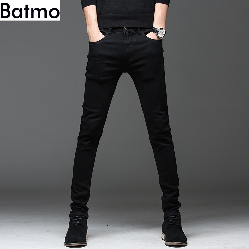 Batmo 2022 nueva llegada alta calidad casual slim elástico negro jeans hombres, pantalones de lápiz de los hombres, jeans skinny hombres 2108 ► Foto 1/5