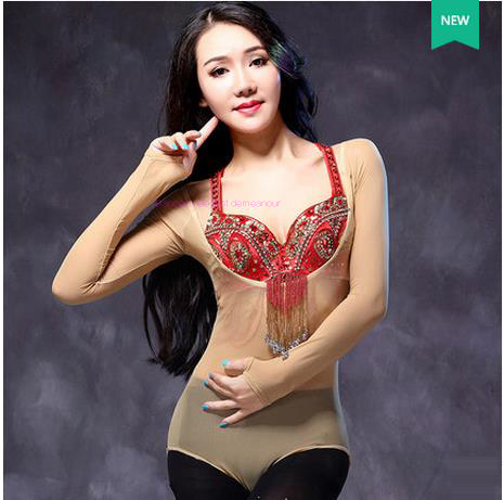 ¡Nuevo! Trajes de danza del vientre de malla superior mangas largas danza del vientre cuerpo top para mujeres danza del vientre chaquetas para hacer ejercicio ► Foto 1/6