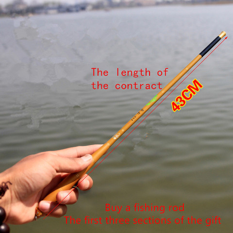 Mini portable1.8-6,3 m caña de pescar telescópica de fibra de carbono caña de pescar Ultra ligera carpa ► Foto 1/6