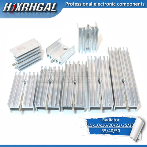 Hjxrhgal-Radiador de disipador de calor de aluminio, 15x10x16/20/22/25/30/40/50mm, con aguja, TO220 para transistores, blanco, 10 Uds. ► Foto 1/2