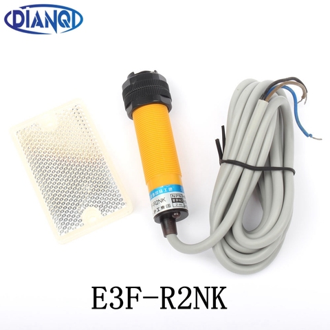 DIANQI reflejo de realimentación sensor de interruptor fotoeléctrico E3F-R2NK DC NPN NO diámetro 18mm Distancia de 2m transductor ► Foto 1/5