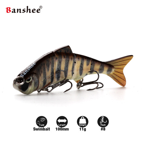 Banshee-señuelo de pesca de VMJ04-4, 100mm, 11g, 4 unidades, Multi articulado, Swimbait, cebo Artificial duro ► Foto 1/6