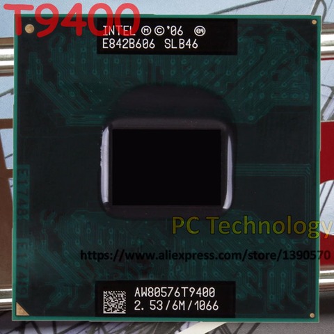 Procesador Intel Core 2 Duo T9400 Original, caché de 6M, 2,53 GHz, 1066MHz, enchufe 478 para procesador de ordenador portátil GM45 PM45 ► Foto 1/1